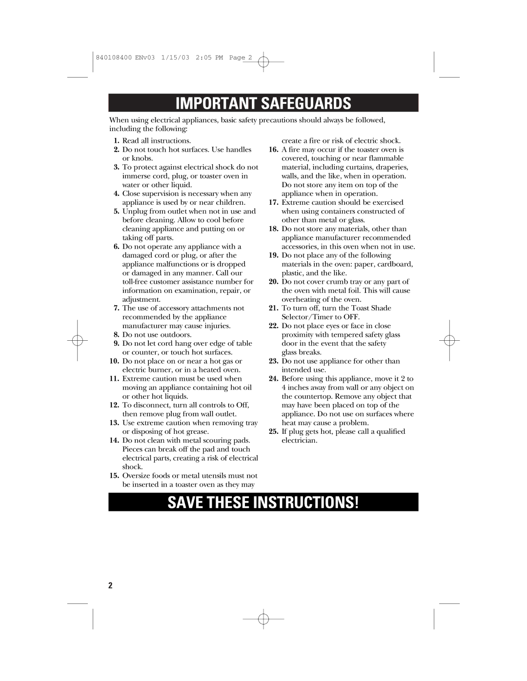 GE 840108400, 168955 manual Important Safeguards 