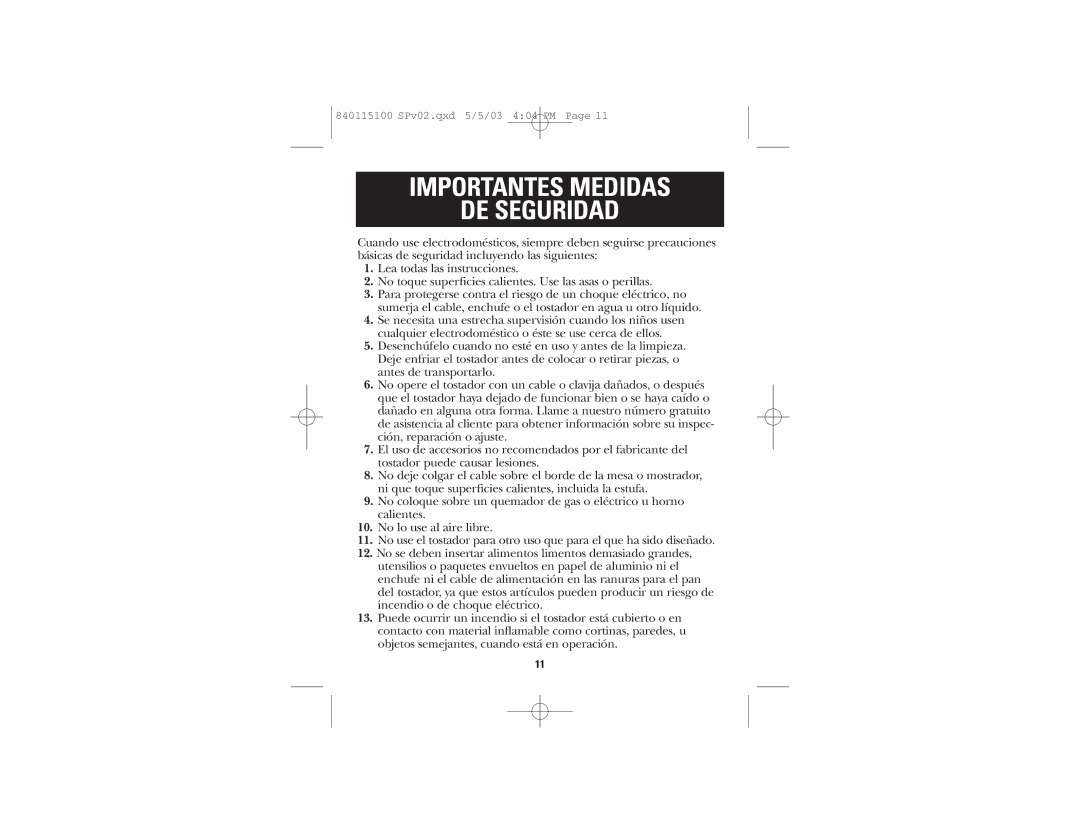 GE 840115100, 168958 manual Importantes Medidas DE Seguridad 