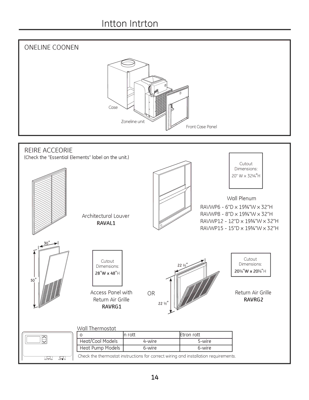 GE 8500 Series installation instructions Zoneline Components, Required Accessories, Model Type, Electronic Thermostat 