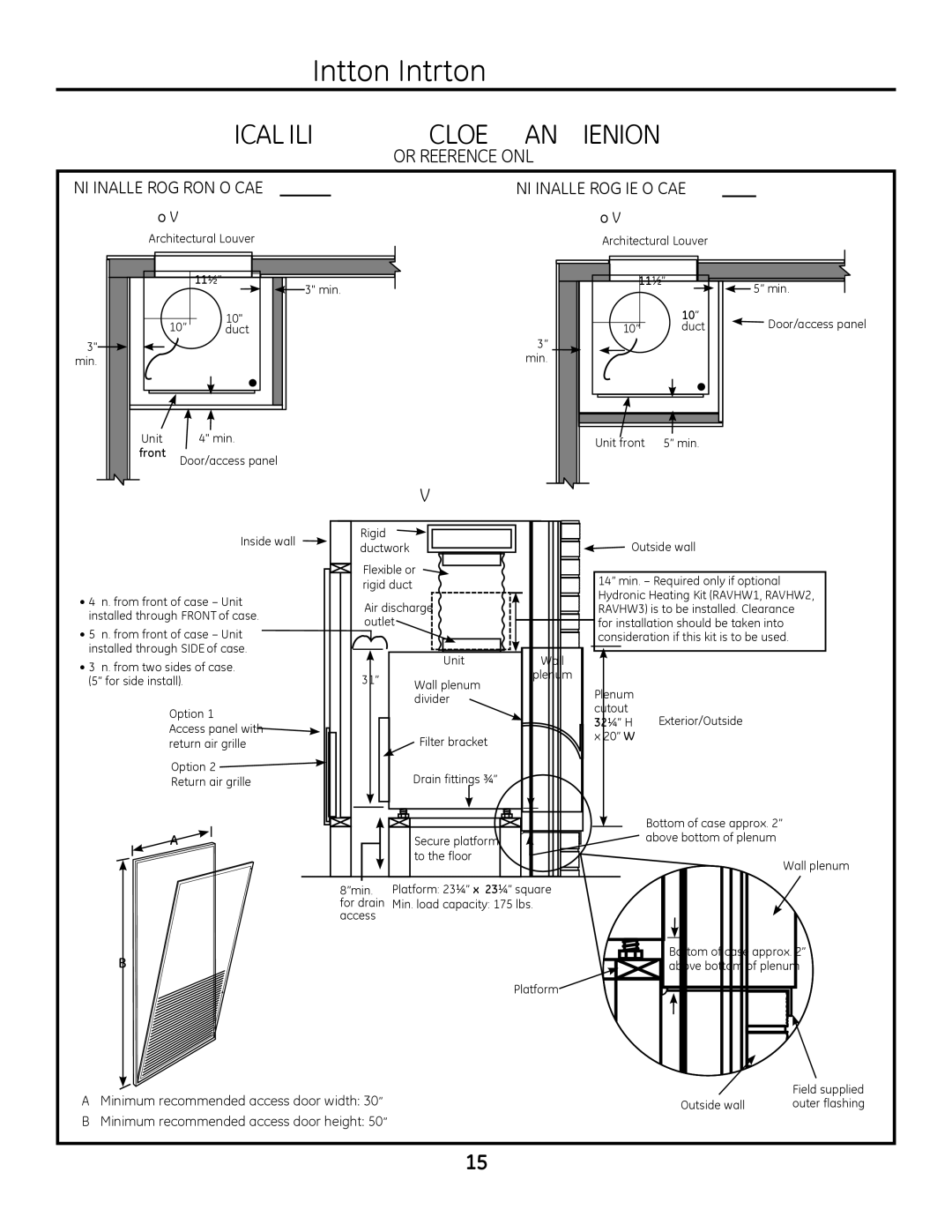 GE 8500 Series installation instructions Typical Utility Closet and Dimensions, Top View 