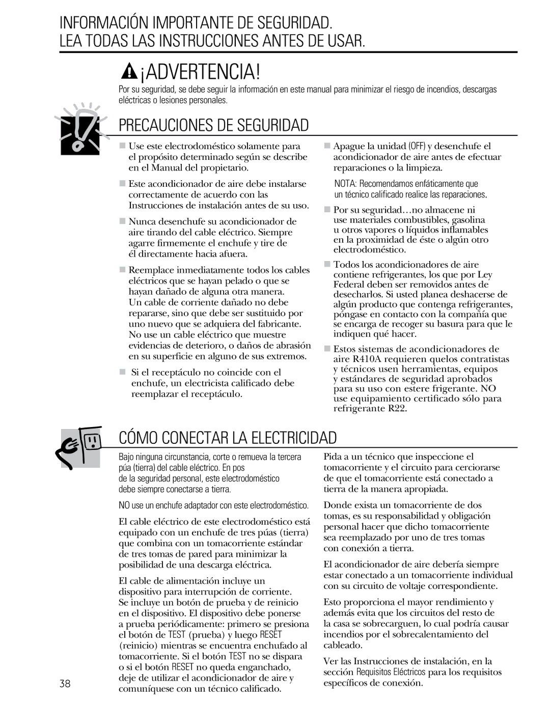 GE 880 installation instructions ¡Advertencia 