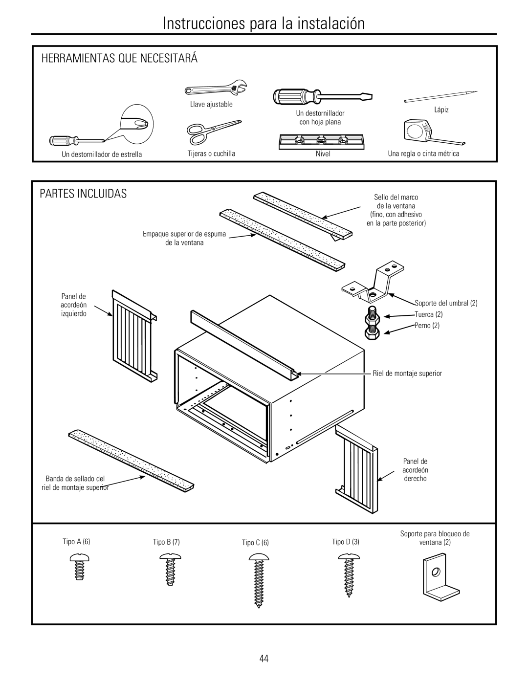 GE 880 installation instructions Herramientas qUE NECESITARá, Partes Incluidas 