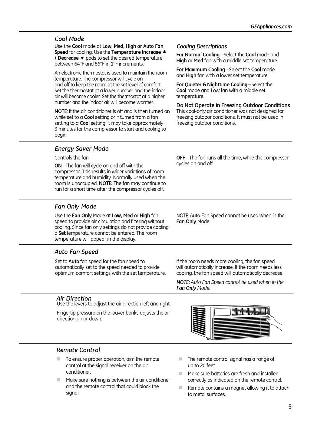 GE 880 installation instructions Minutes for the compressor to start and cooling to begin, Controls the fan 