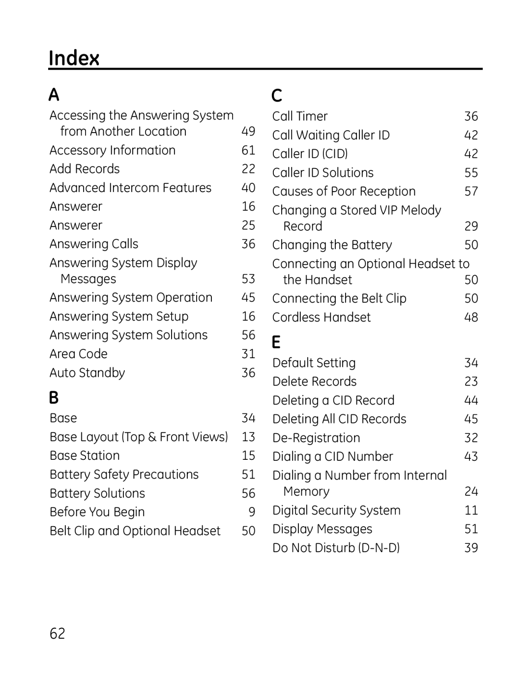 GE 0007, 881, 28821xx4, 28821xx3, 28821xx6, 28821xx5, 28821 Series, 28821xx2, 28801 manual Index 