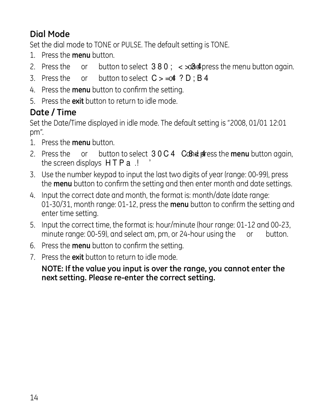 GE 000479, 28861xx3, 28861xx2 manual Dial Mode, Date / Time 
