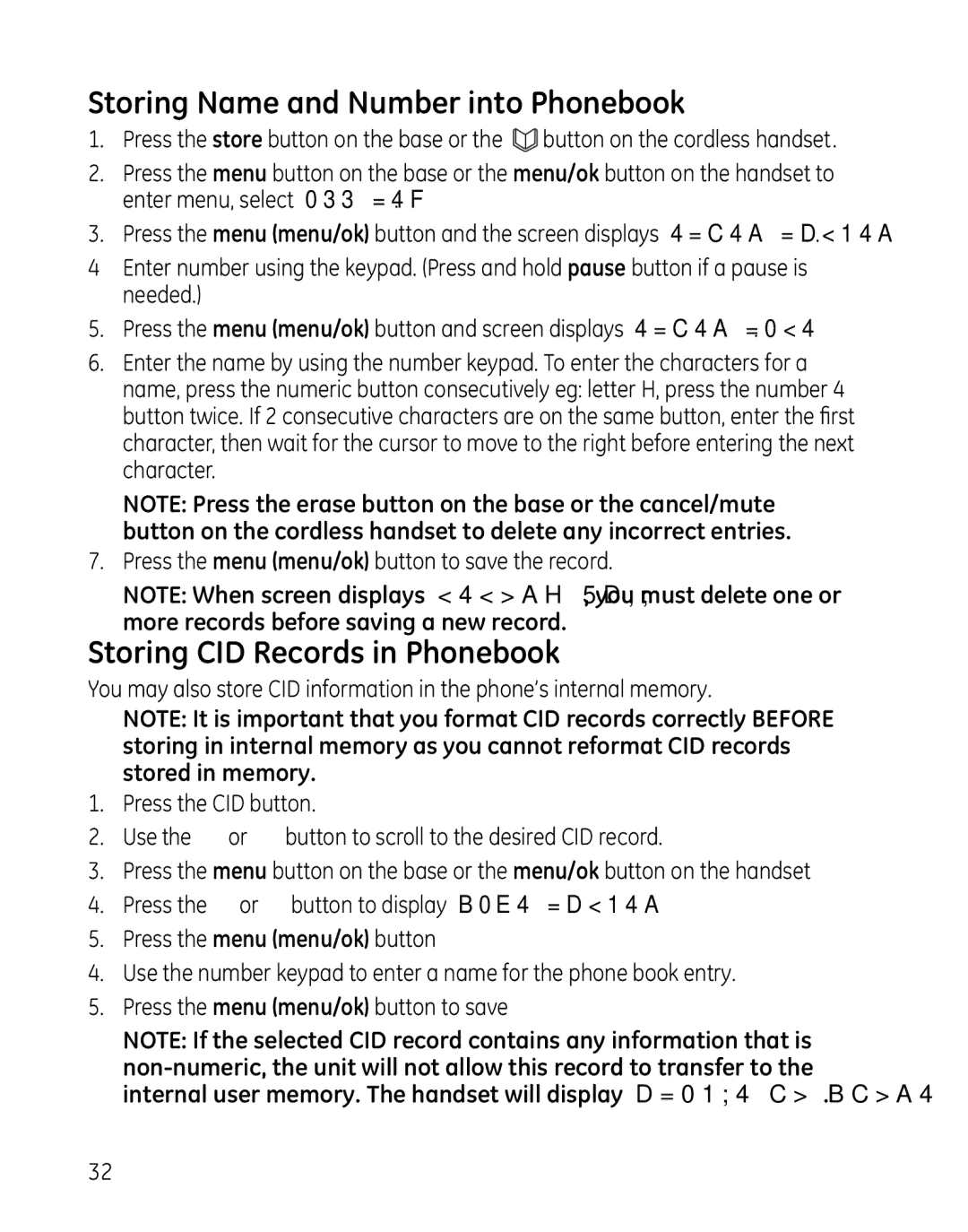 GE 28861xx3, 000479, 28861xx2 manual Storing Name and Number into Phonebook, Storing CID Records in Phonebook 