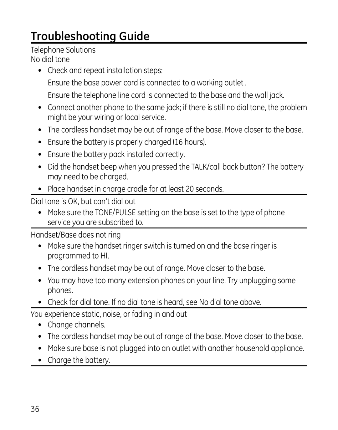 GE 000479, 28861xx3, 28861xx2 manual Troubleshooting Guide 