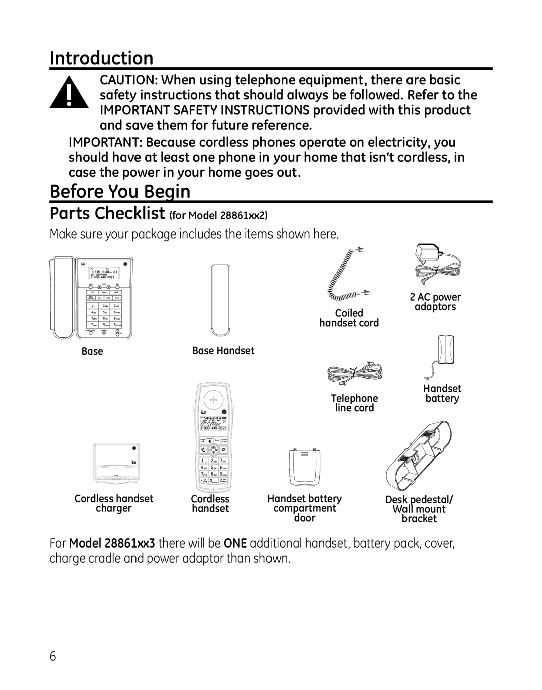 GE 000479, 28861xx3, 28861xx2 manual Introduction, Before You Begin 