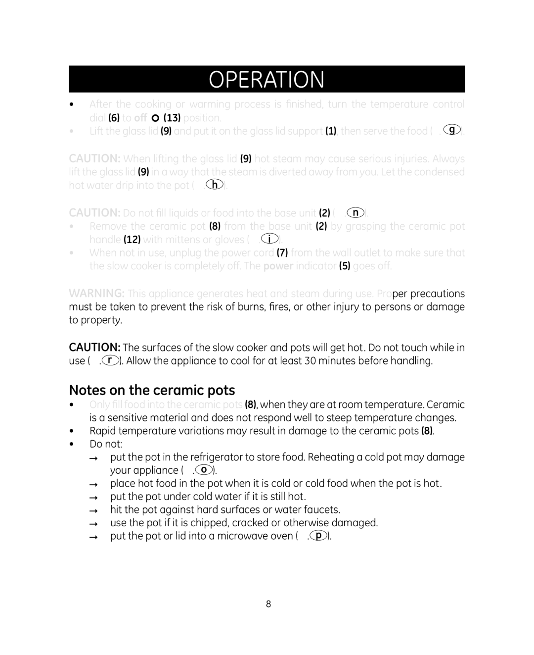 GE 898680 manual Operation 