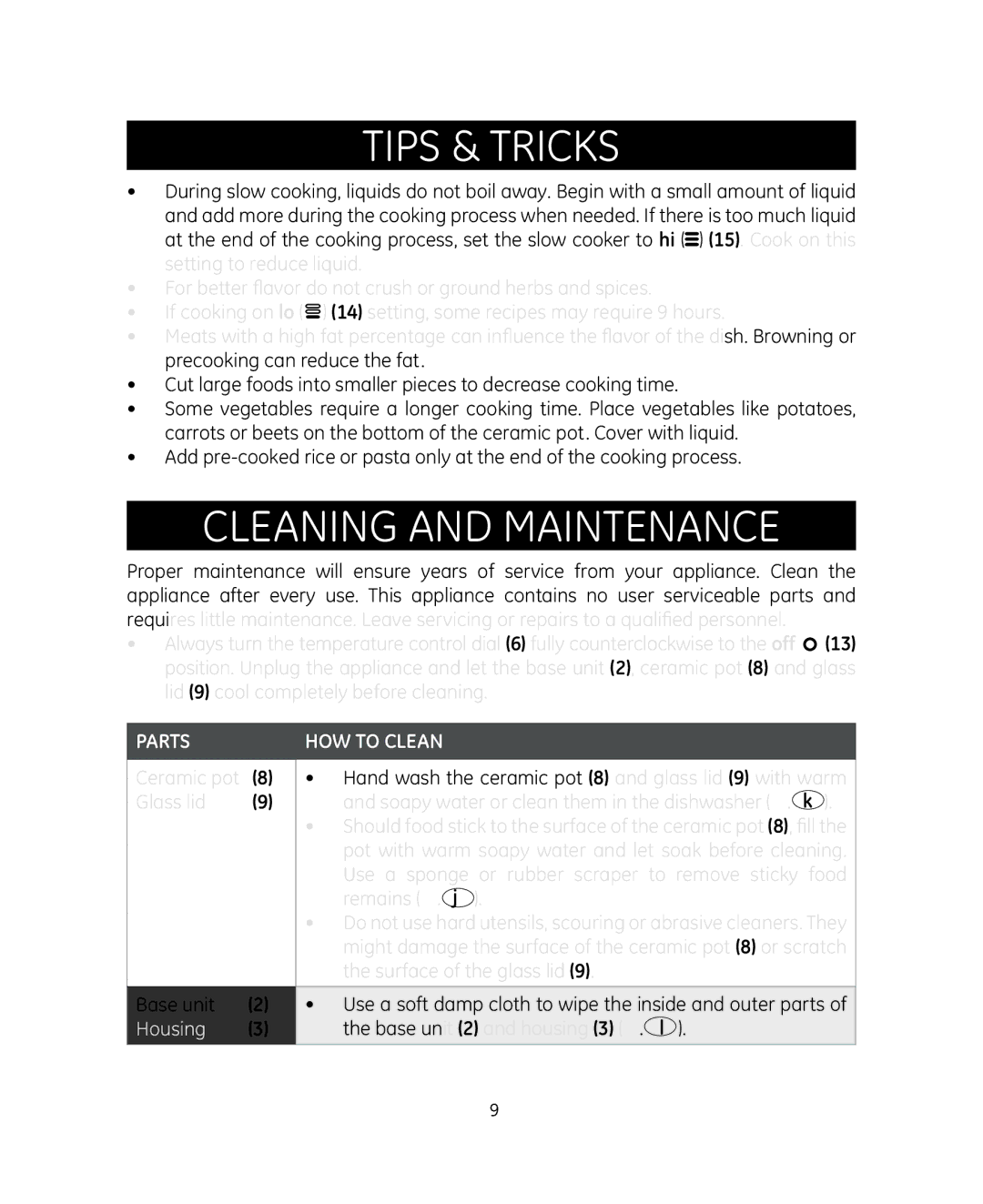 GE 898680 manual Tips & Tricks, Cleaning and Maintenance 