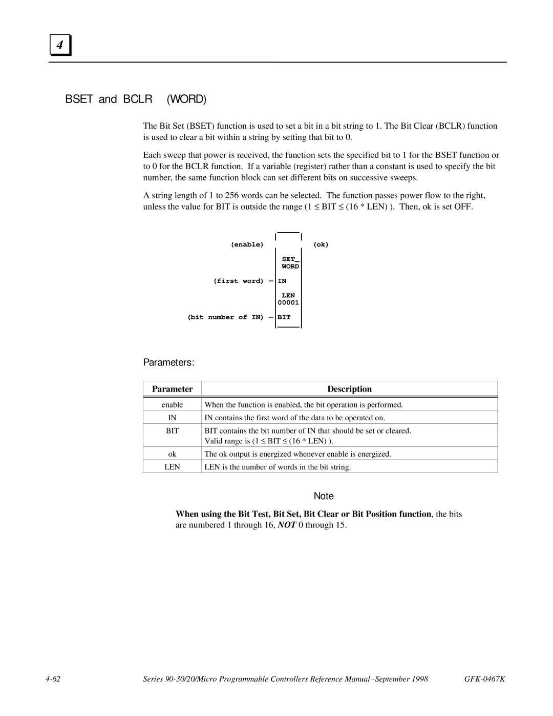 GE 90-30/20/Micro manual Bset and Bclr Word 