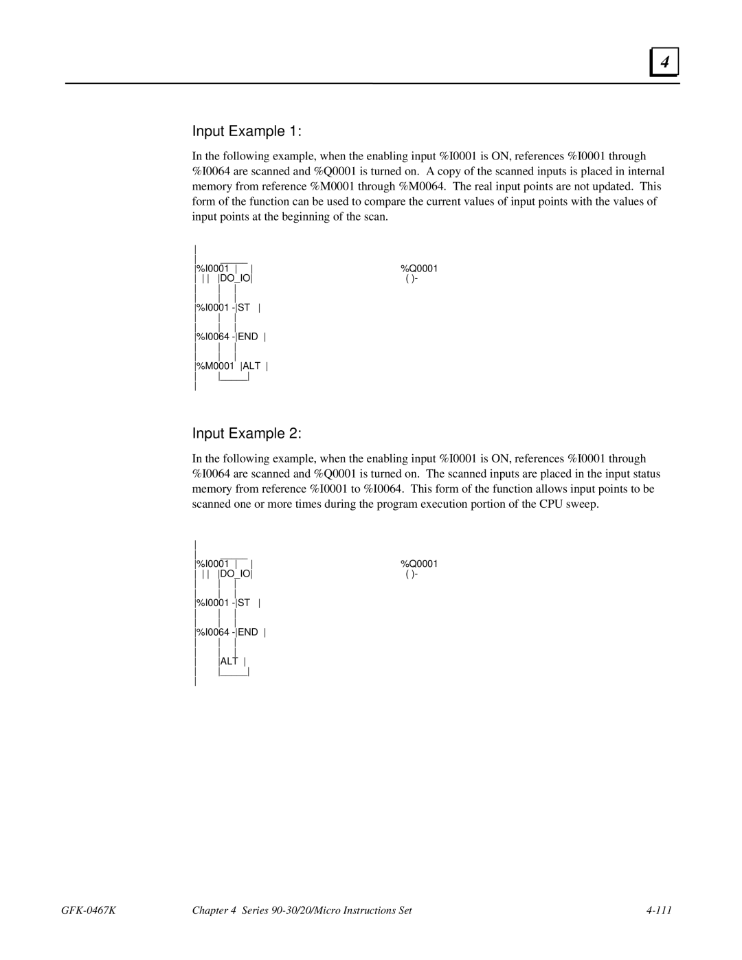 GE 90-30/20/Micro manual Input Example 