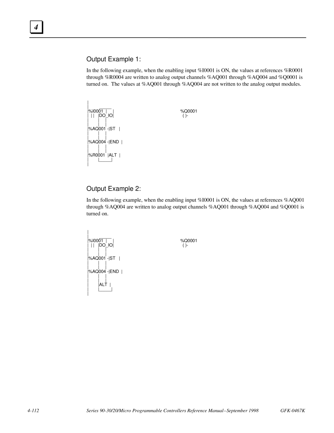 GE 90-30/20/Micro manual Output Example 