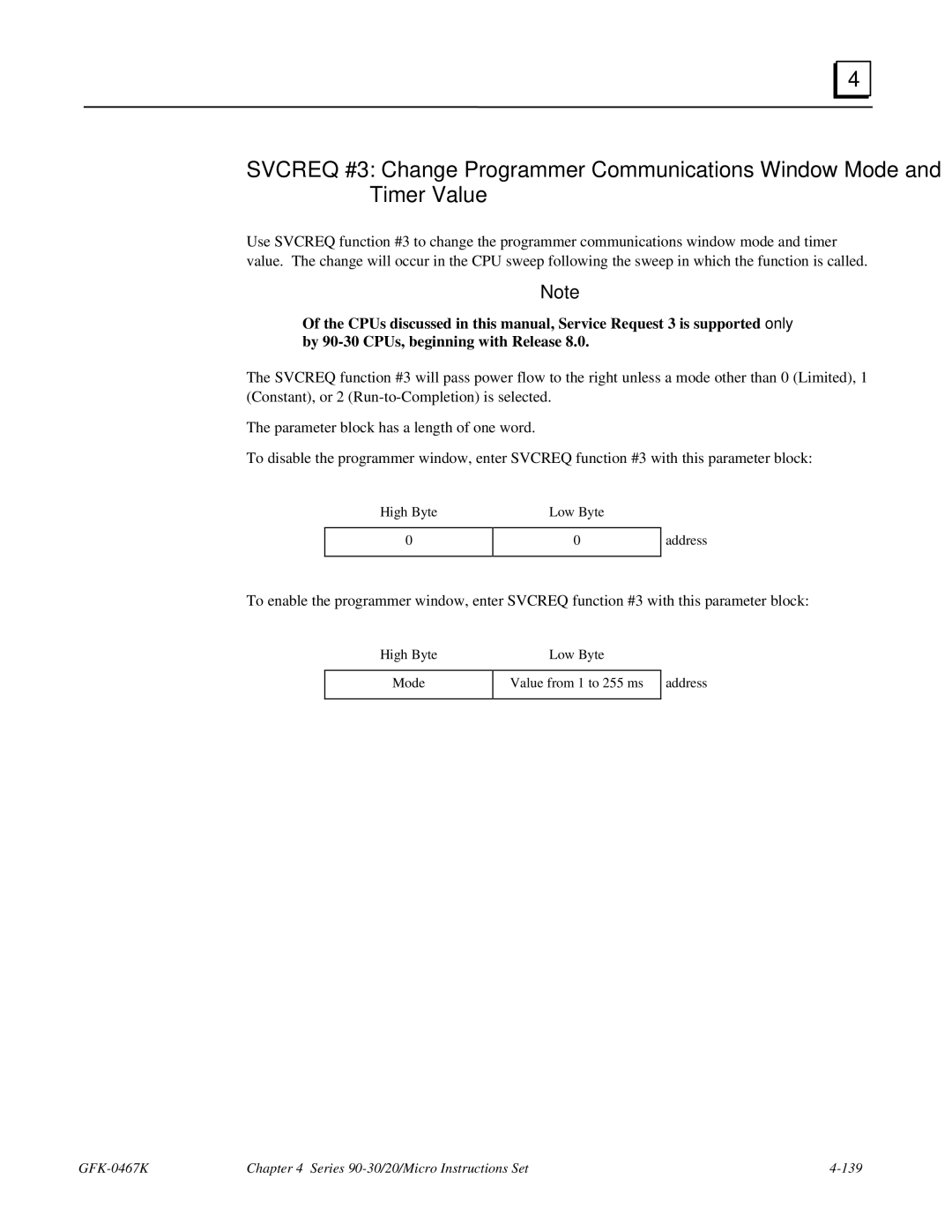 GE manual GFK-0467K Series 90-30/20/Micro Instructions Set 139 