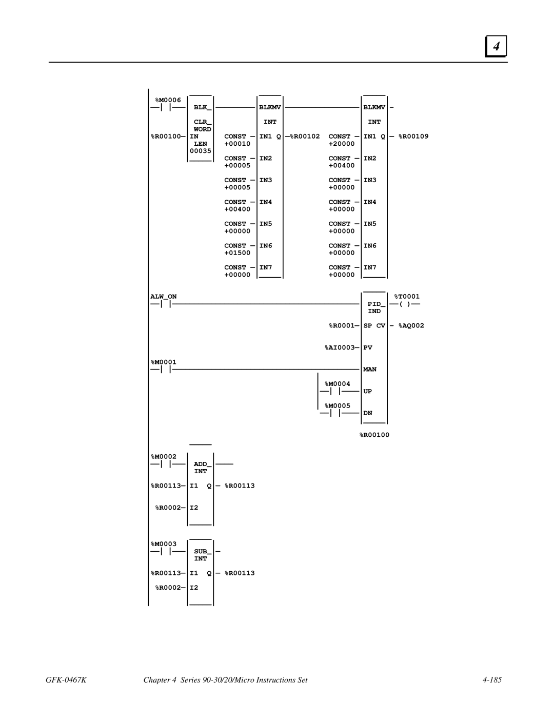 GE manual GFK-0467K Series 90-30/20/Micro Instructions Set 185 