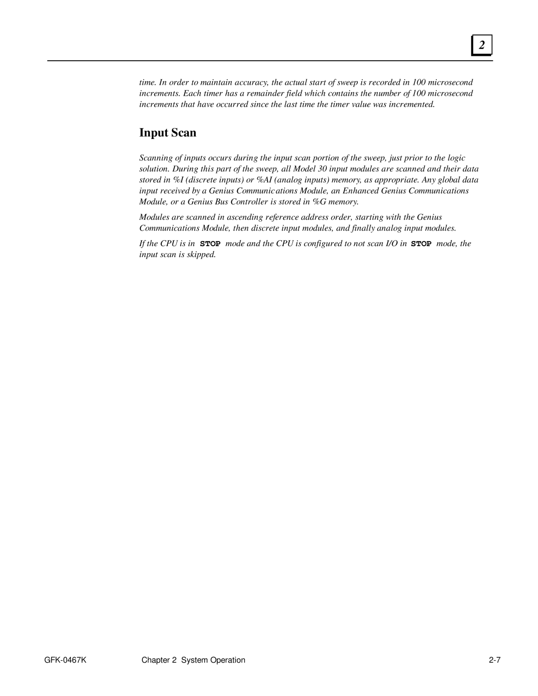 GE 90-30/20/Micro manual Input Scan 