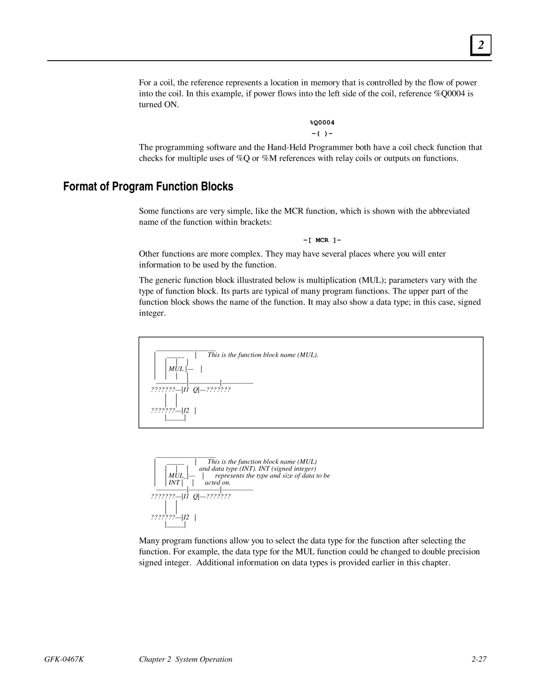 GE 90-30/20/Micro manual Format of Program Function Blocks 