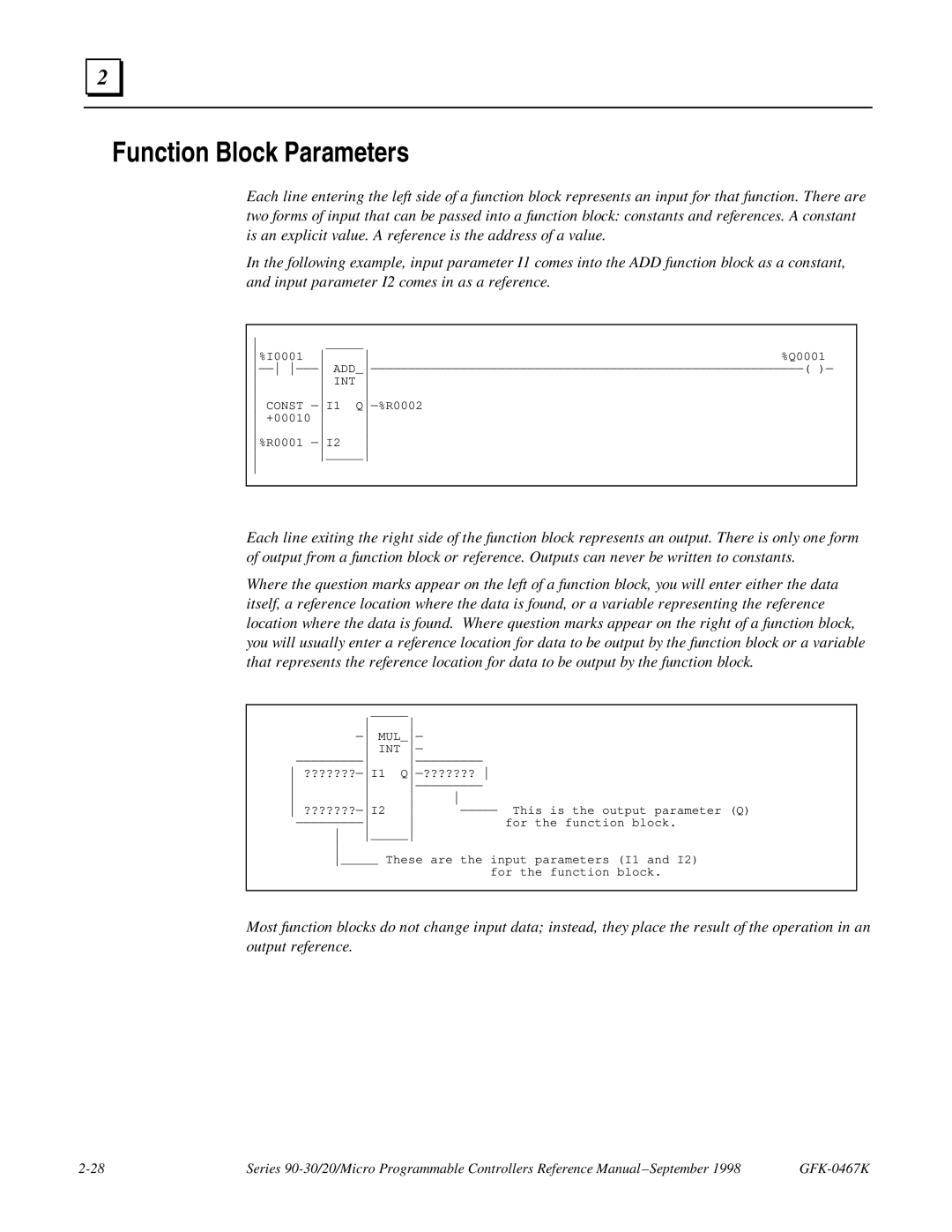 GE 90-30/20/Micro manual Function Block Parameters, Mul 