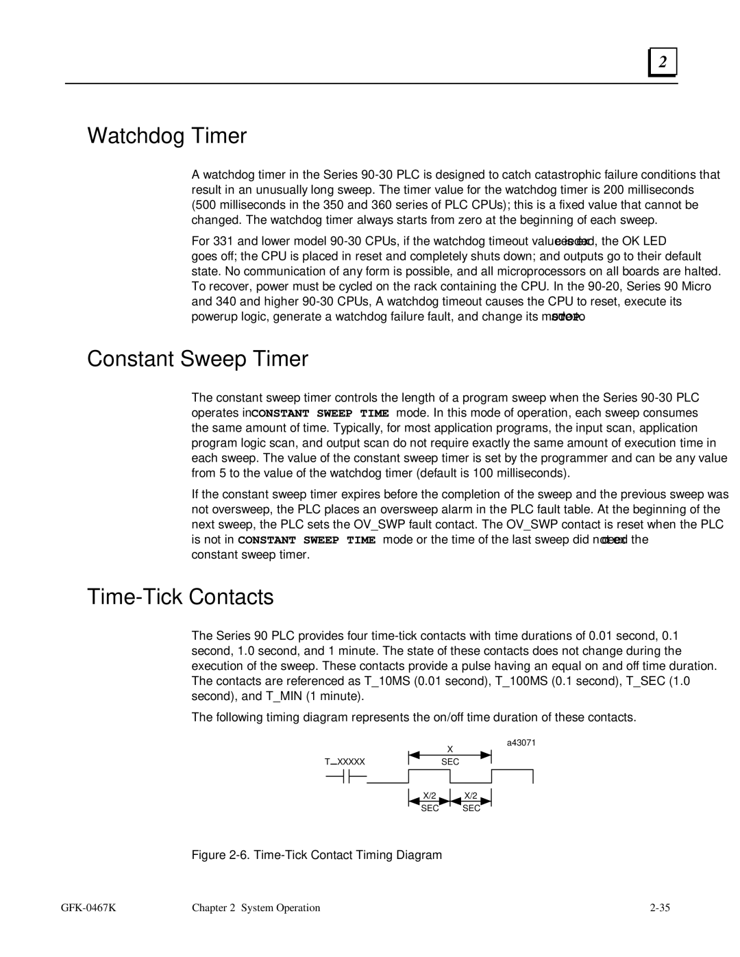 GE 90-30/20/Micro manual Watchdog Timer, Constant Sweep Timer, Time-Tick Contacts 