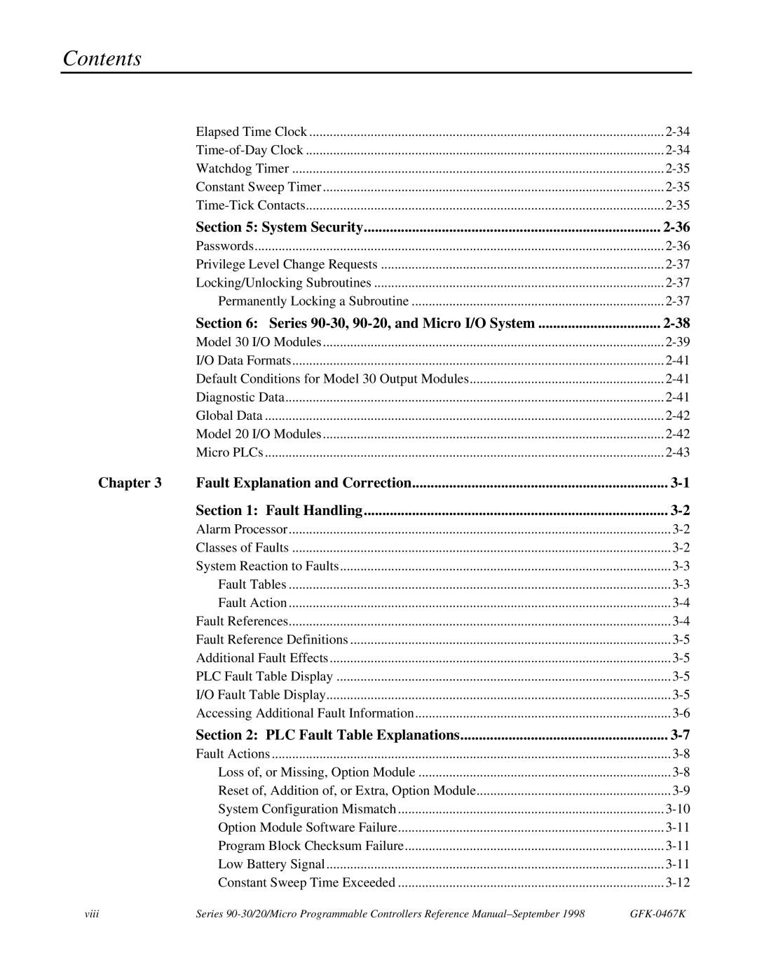 GE 90-30/20/Micro manual Contents 