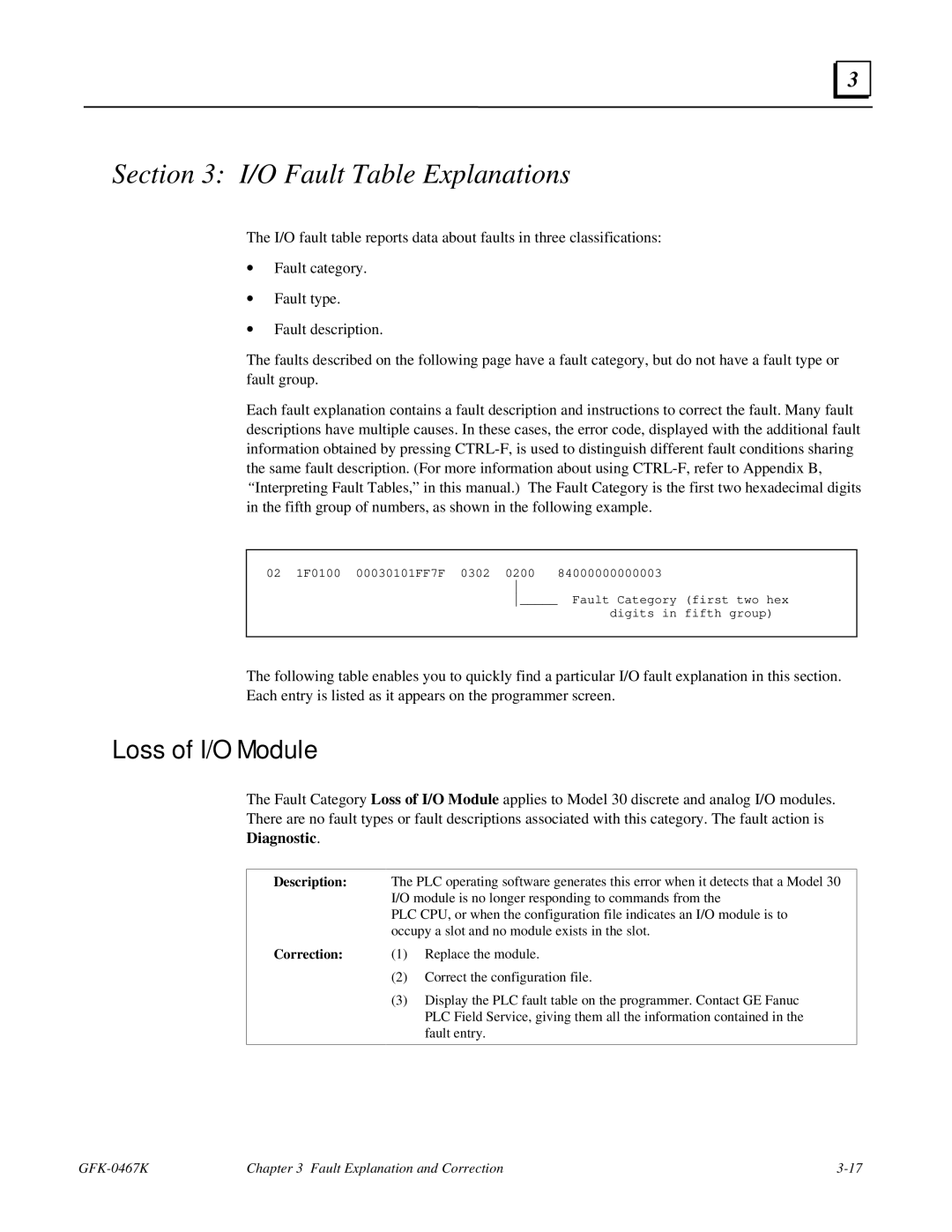 GE 90-30/20/Micro manual O Fault Table Explanations, Diagnostic 