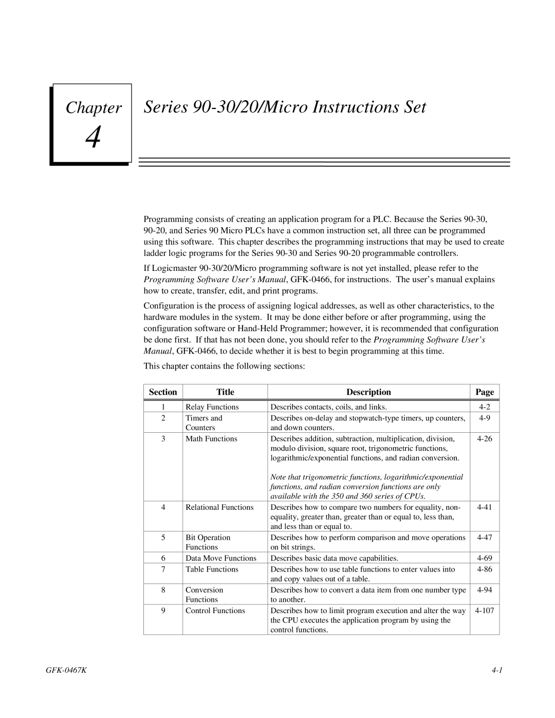 GE manual Series 90-30/20/Micro Instructions Set 