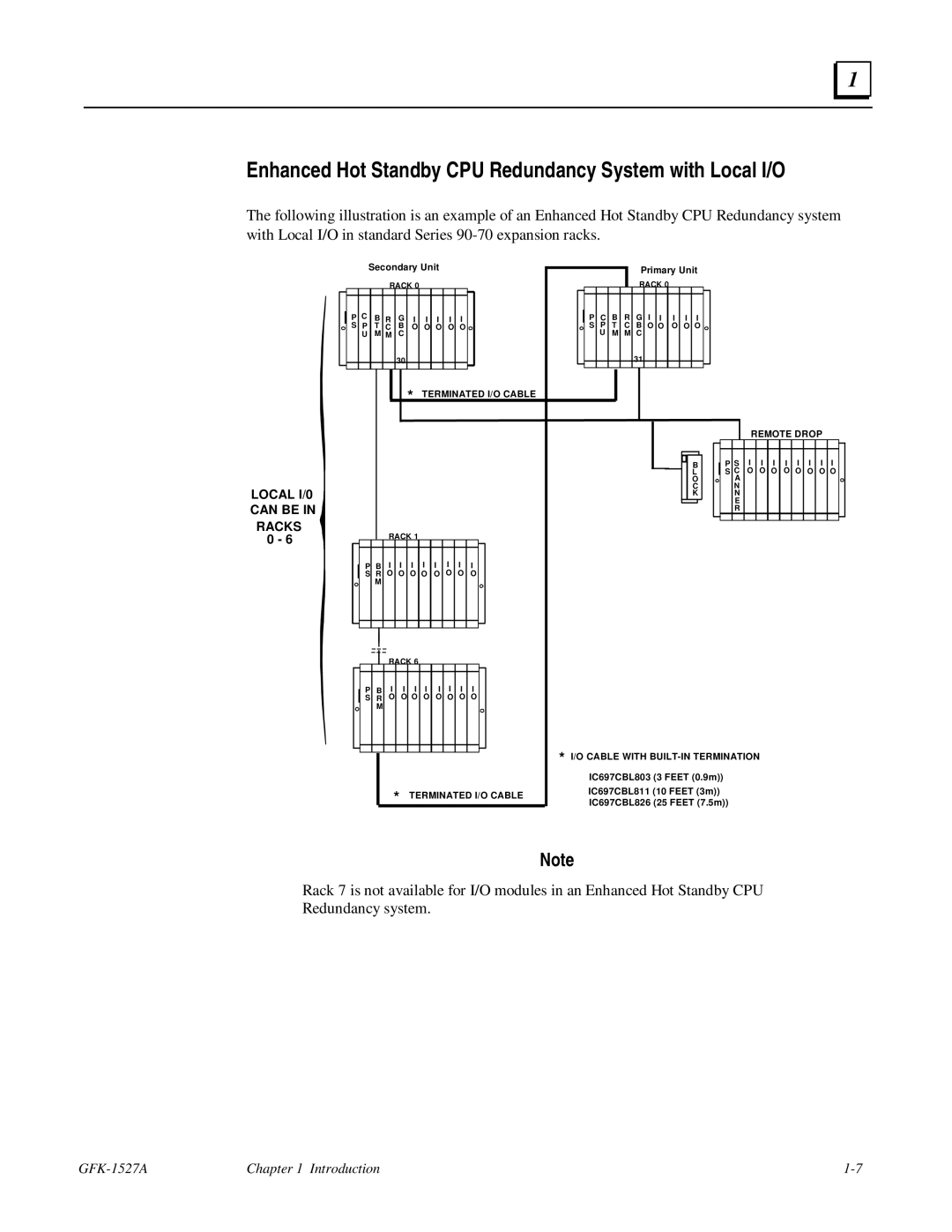 GE 90-70 manual Enhanced Hot Standby CPU Redundancy System with Local I/O, Local I/0 Can be 