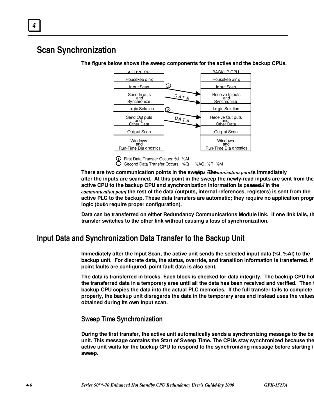 GE 90-70 manual Scan Synchronization, Sweep Time Synchronization 