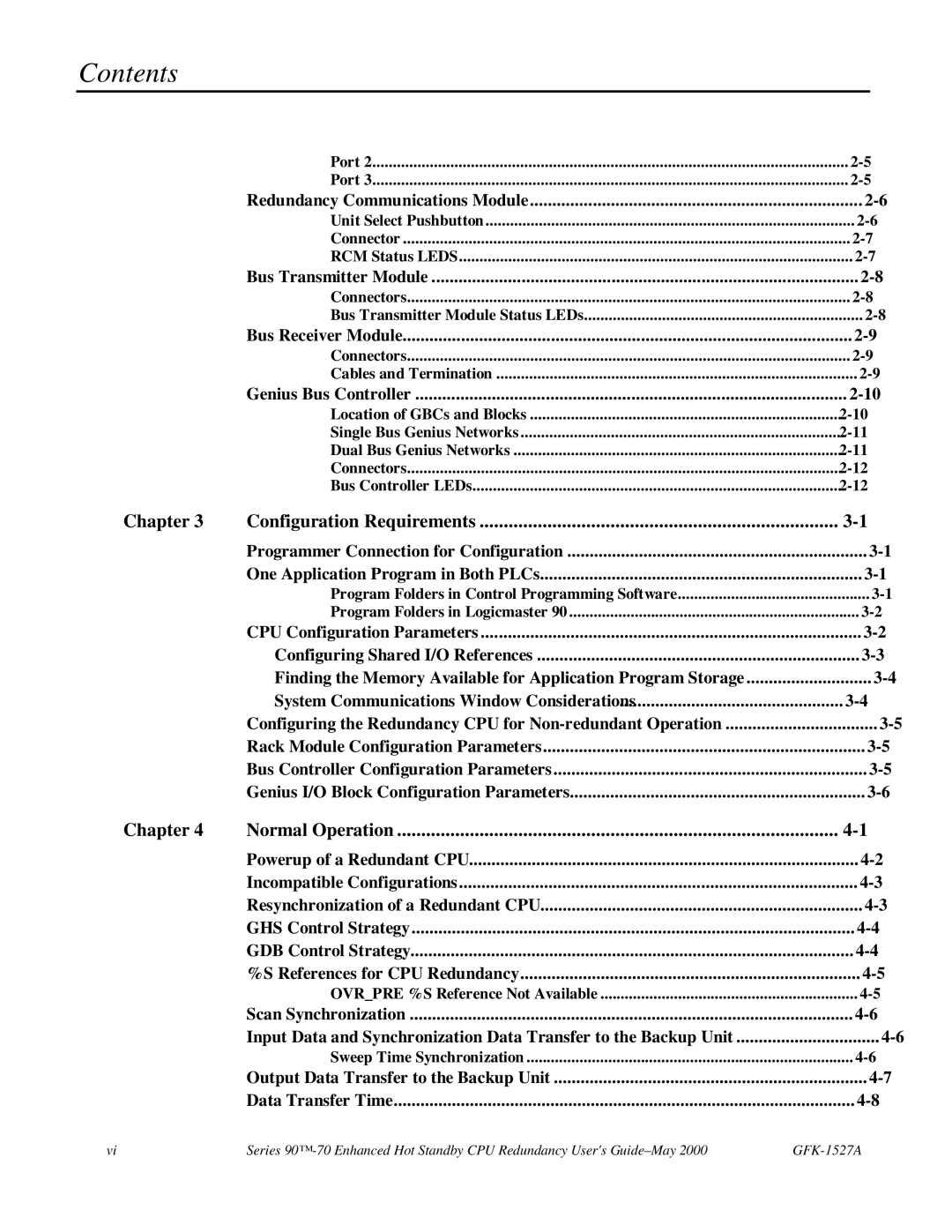 GE 90-70 manual Contents 