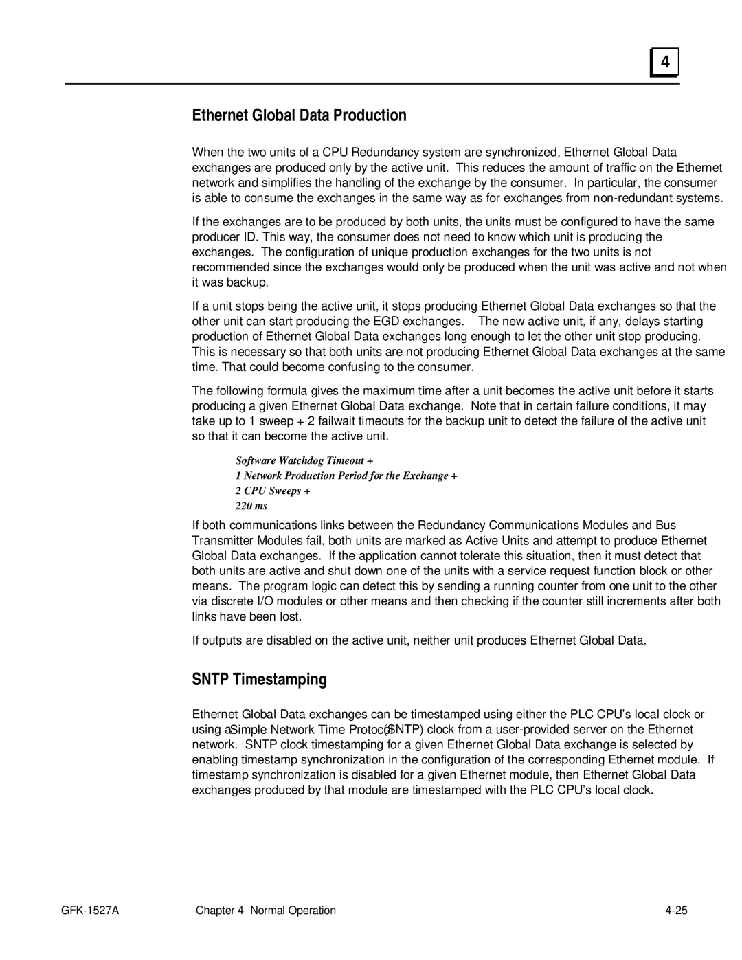 GE 90-70 manual Ethernet Global Data Production, Sntp Timestamping 