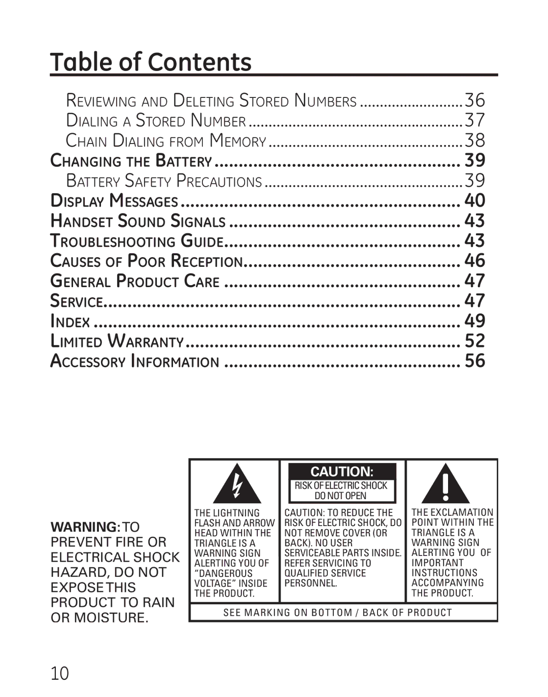 GE 7906, 00016 manual Accessory Information 