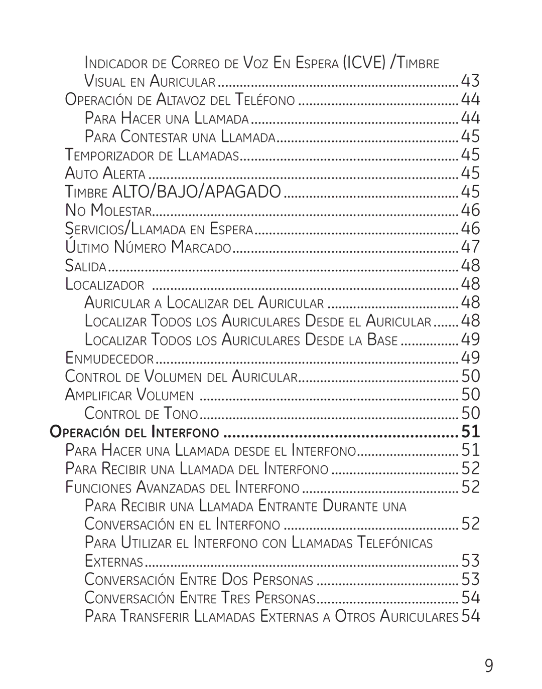 GE 00018, 9115 manual Auricular a Localizar del Auricular 