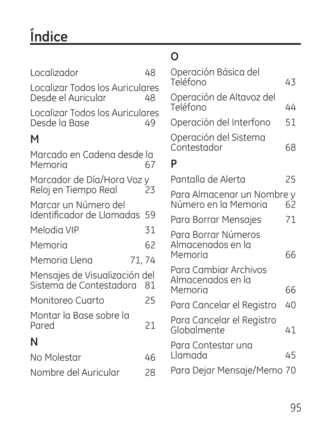 GE 00018, 9115 manual Memoria Monitoreo Cuarto 