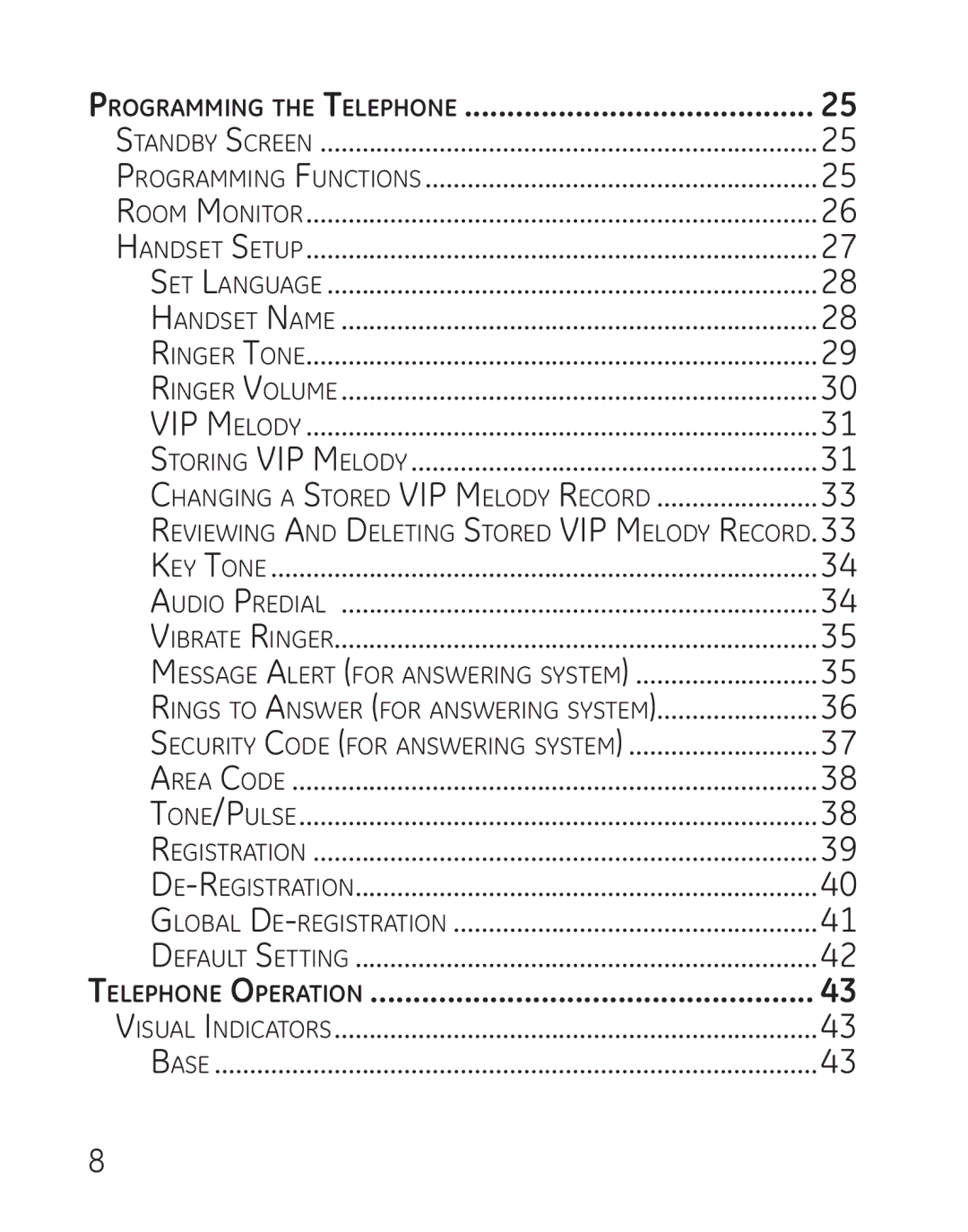 GE 9115, 00018 manual Programming the Telephone, Telephone Operation 