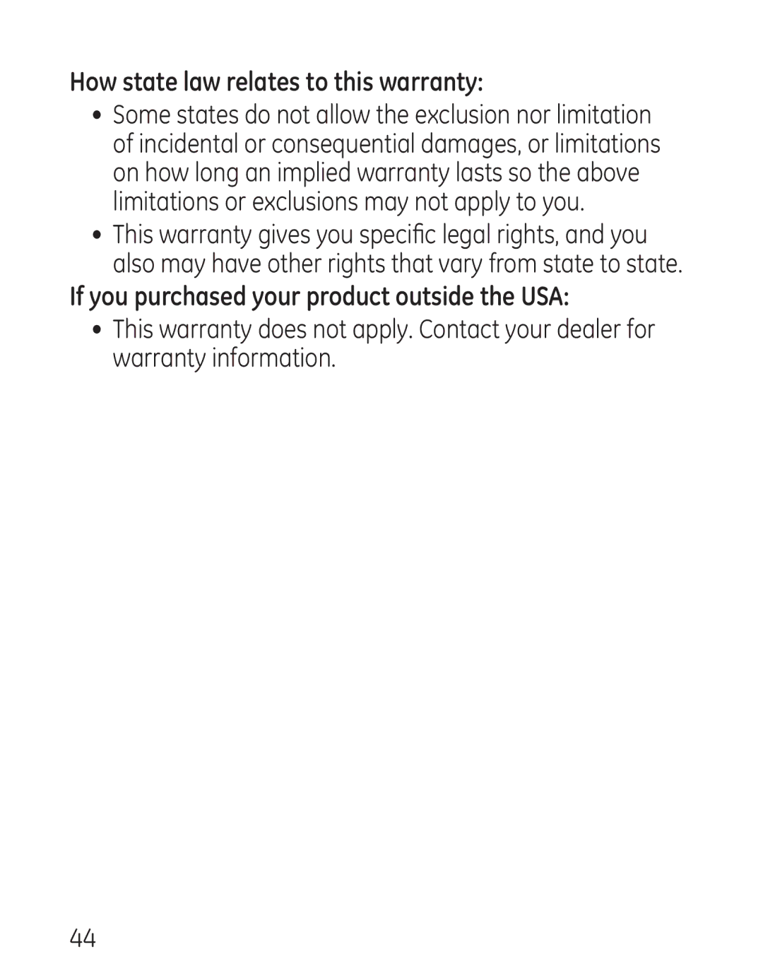 GE 9579, 0001957 manual How state law relates to this warranty, If you purchased your product outside the USA 