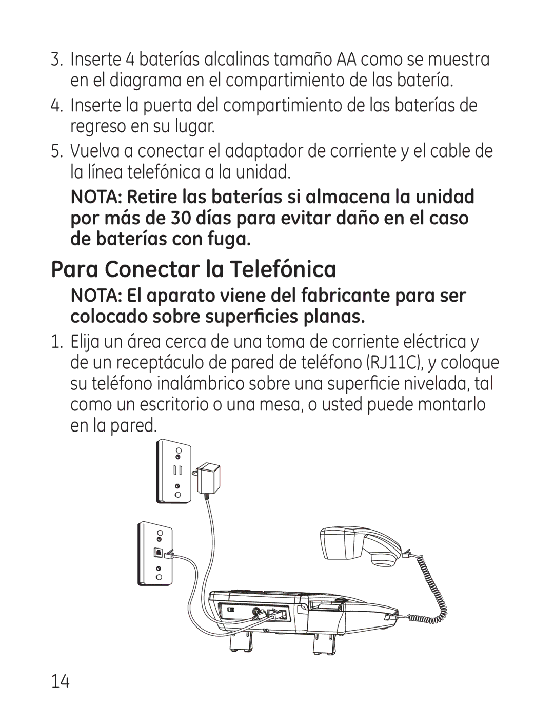 GE 9579, 0001957 manual Para Conectar la Telefónica 