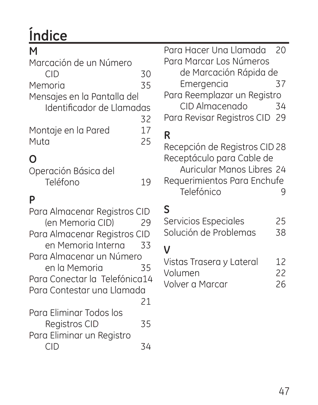 GE 0001957, 9579 manual De Marcación Rápida de 