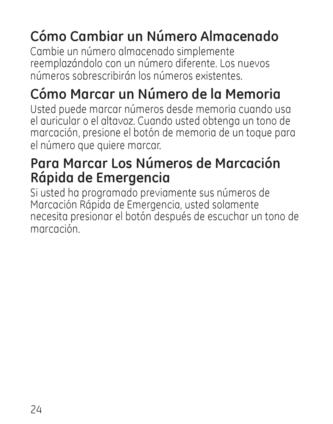 GE 958, 00019317 manual Cómo Cambiar un Número Almacenado, Cómo Marcar un Número de la Memoria 