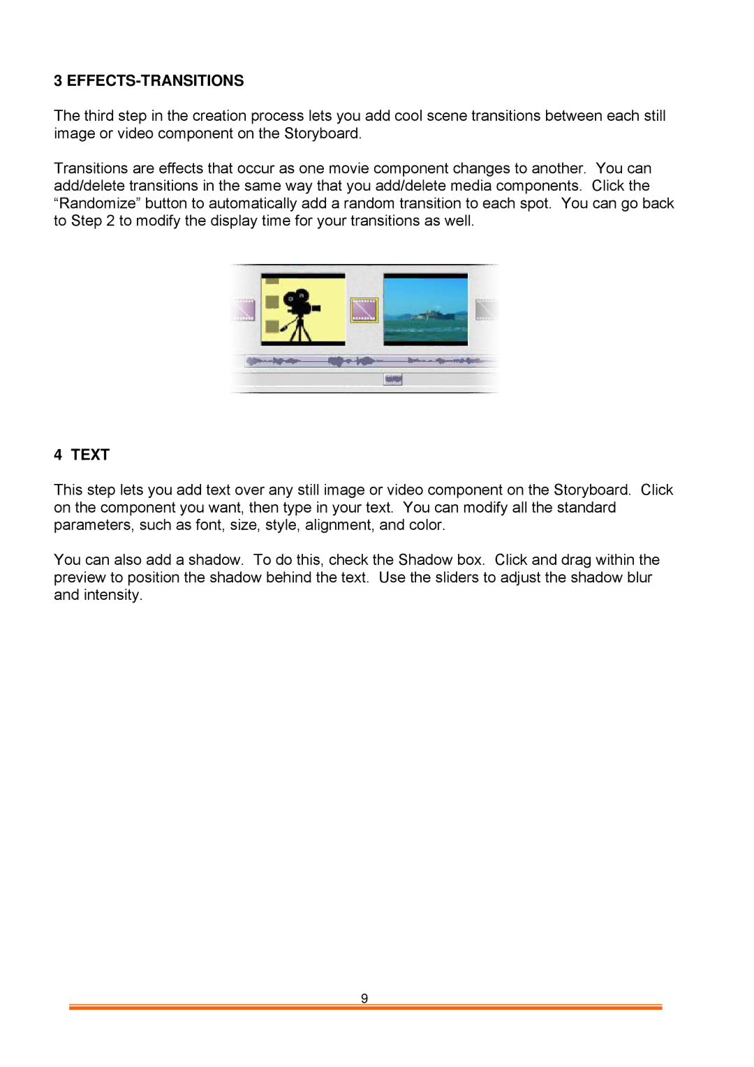 GE 98063 instruction manual Effects-Transitions, Text 