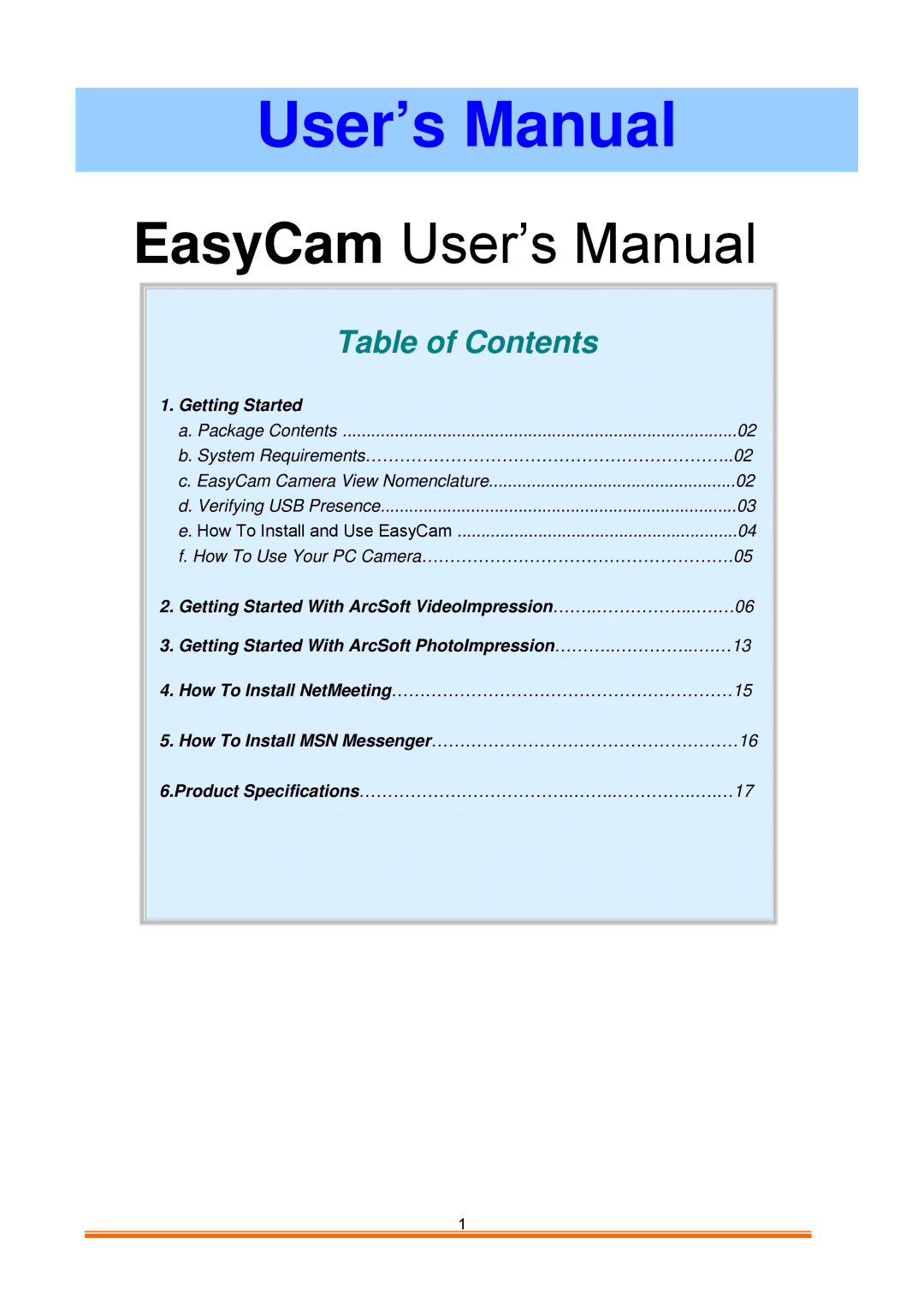 GE 98063 instruction manual User’s Manual 