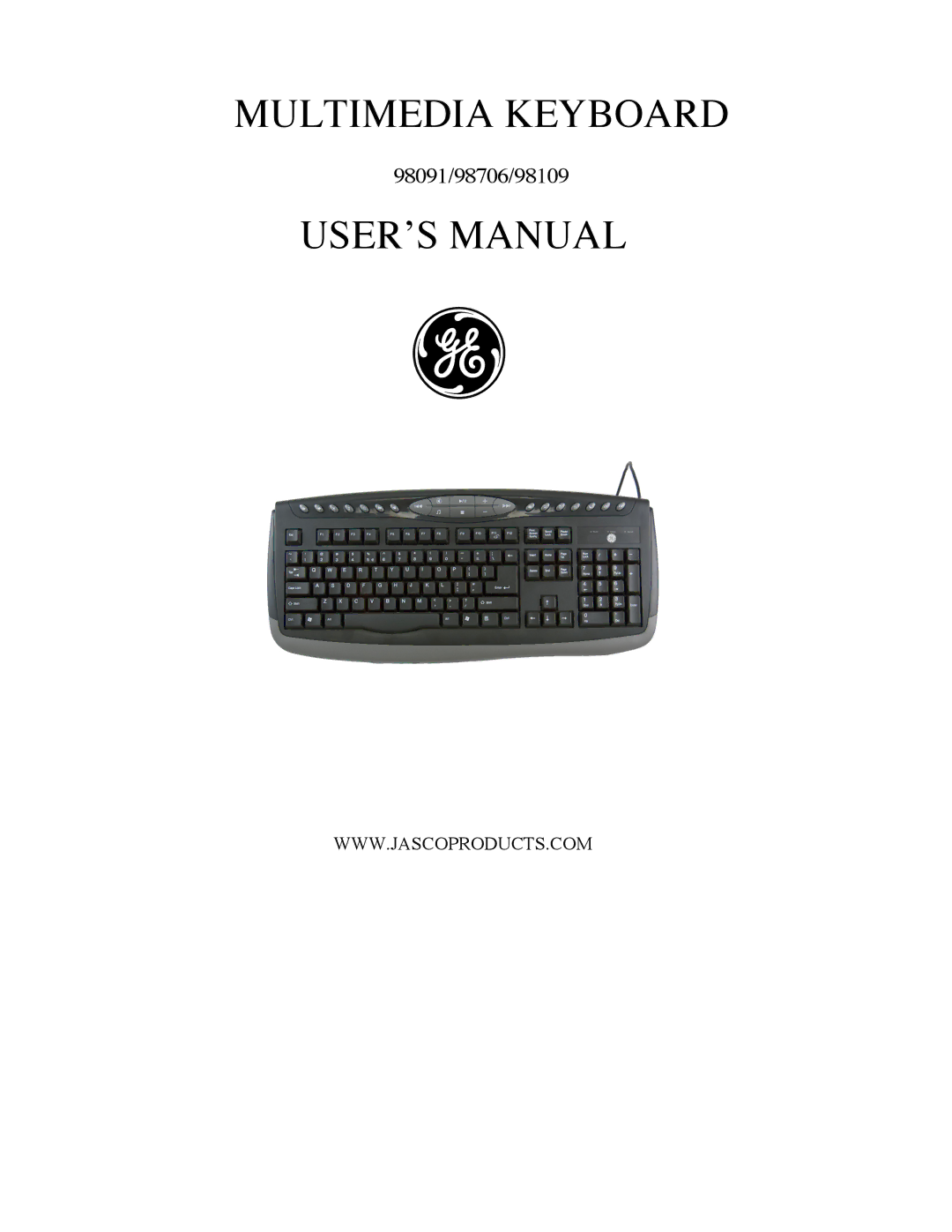 GE 98109, 98706, 98091 user manual Multimedia Keyboard 