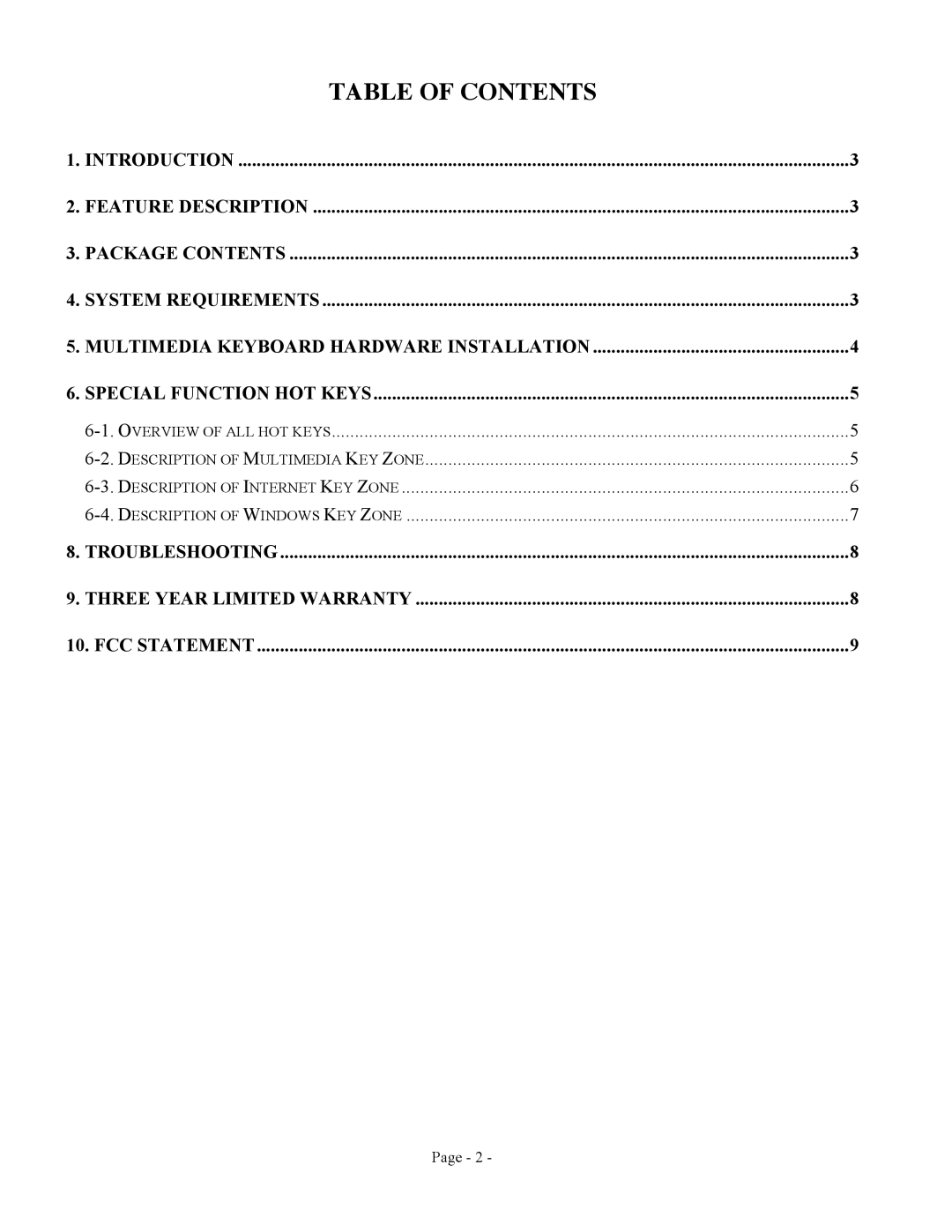 GE 98091, 98706, 98109 user manual Table of Contents 