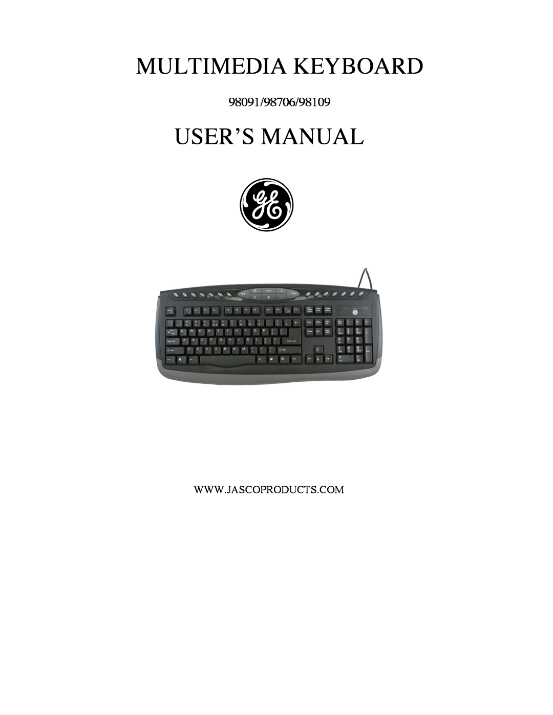 GE user manual Multimedia Keyboard, User’S Manual, 98091/98706/98109 