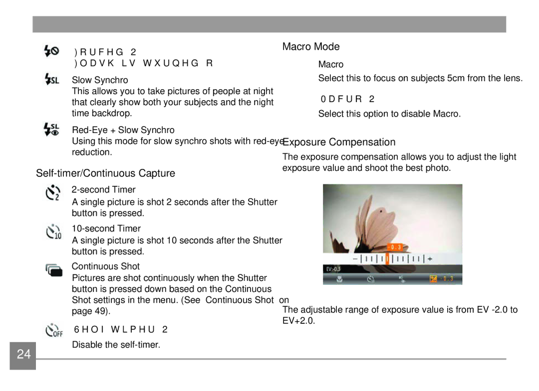 GE A Series : A1255, A1455-SL user manual Self-timer/Continuous Capture 