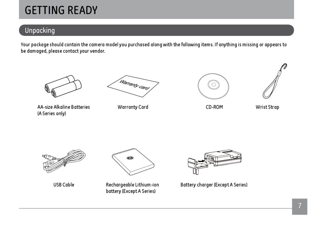 GE A1455SL, A1455RD, A1455BK user manual Getting Ready, Unpacking 