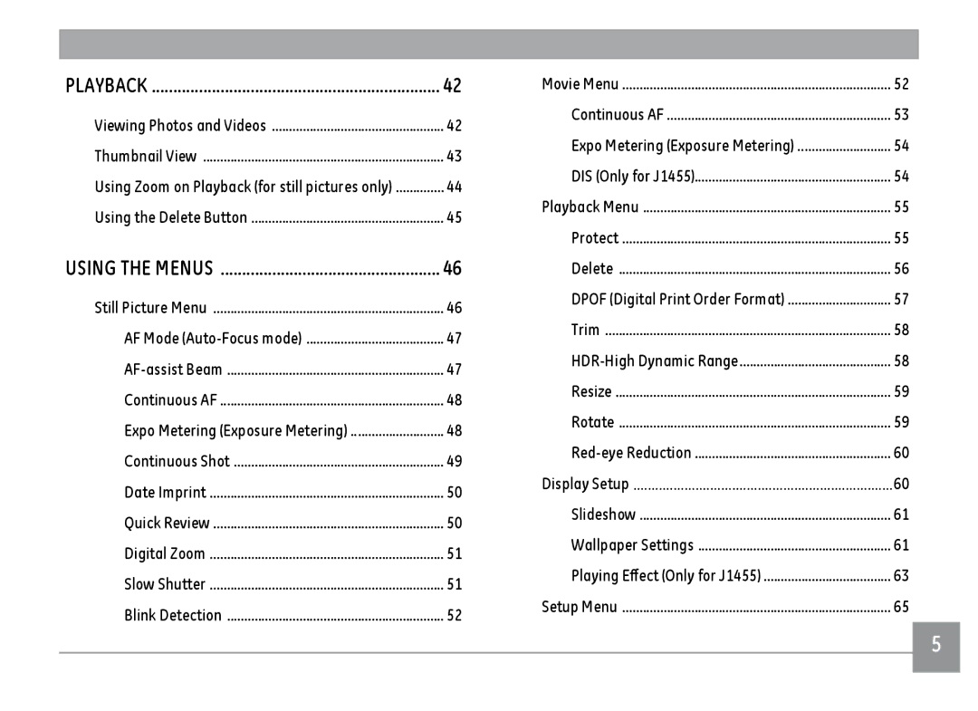 GE A1455BK, A1455RD, A1455SL user manual Expo Metering Exposure Metering 