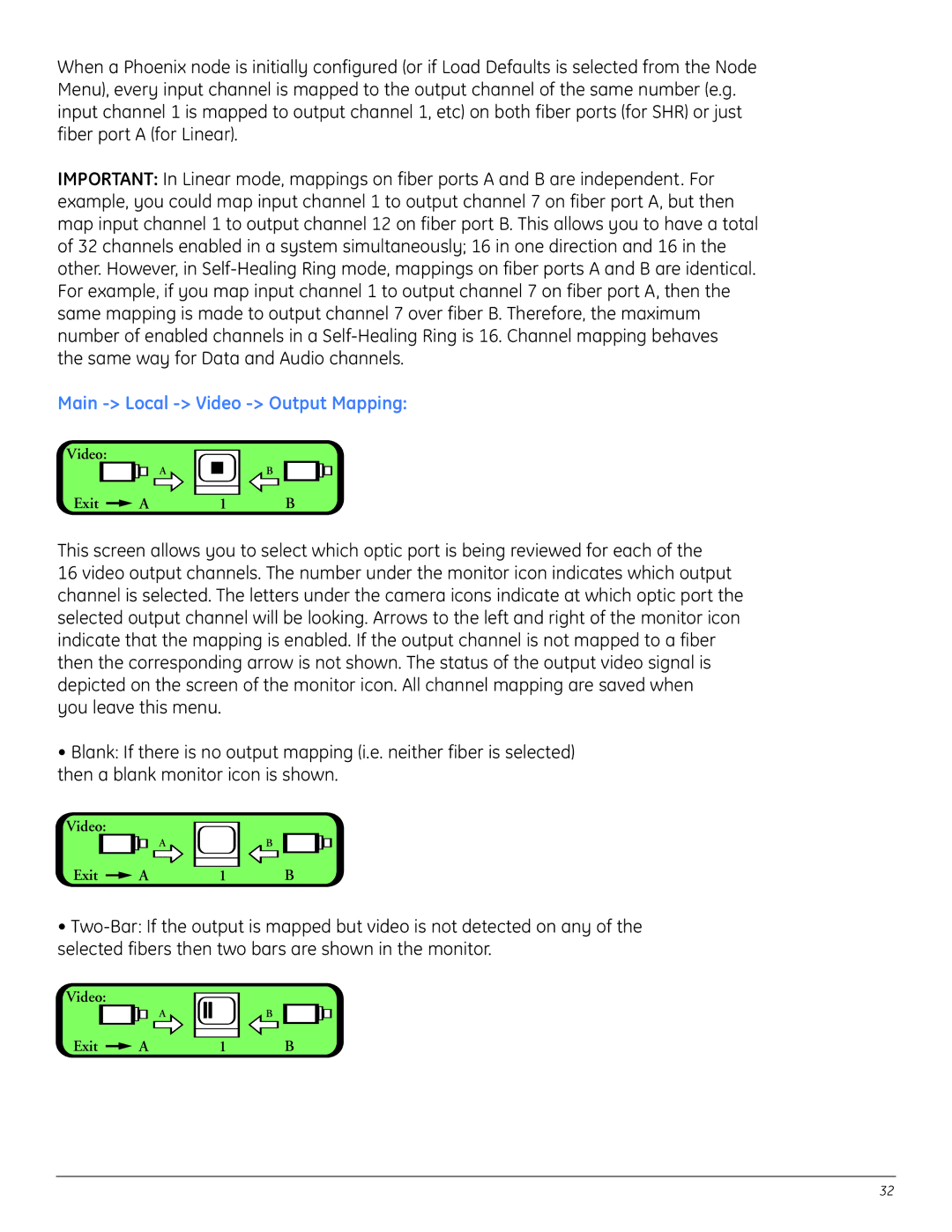 GE A8950CC installation instructions Main Local Video Output Mapping 