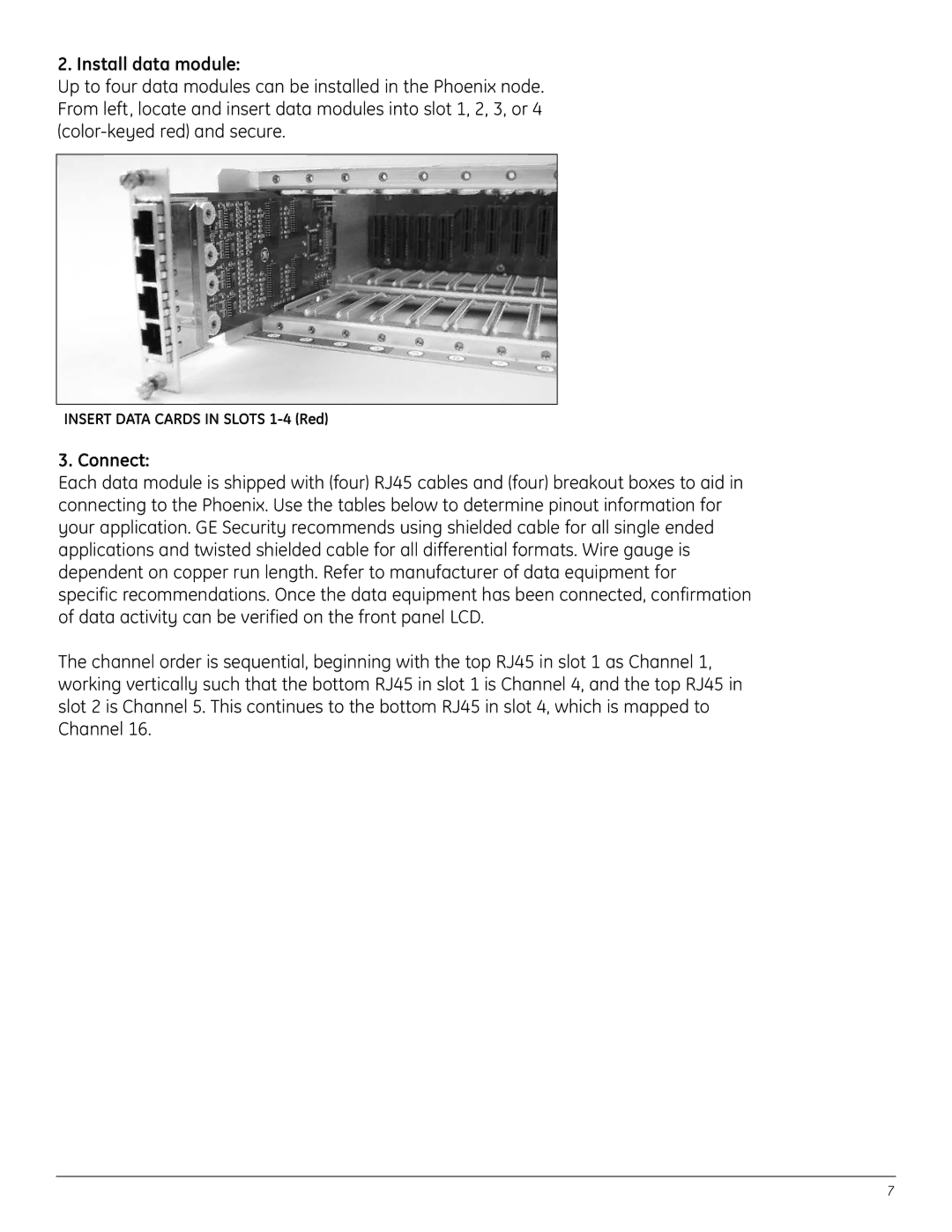 GE A8950CC installation instructions Install data module, Connect 