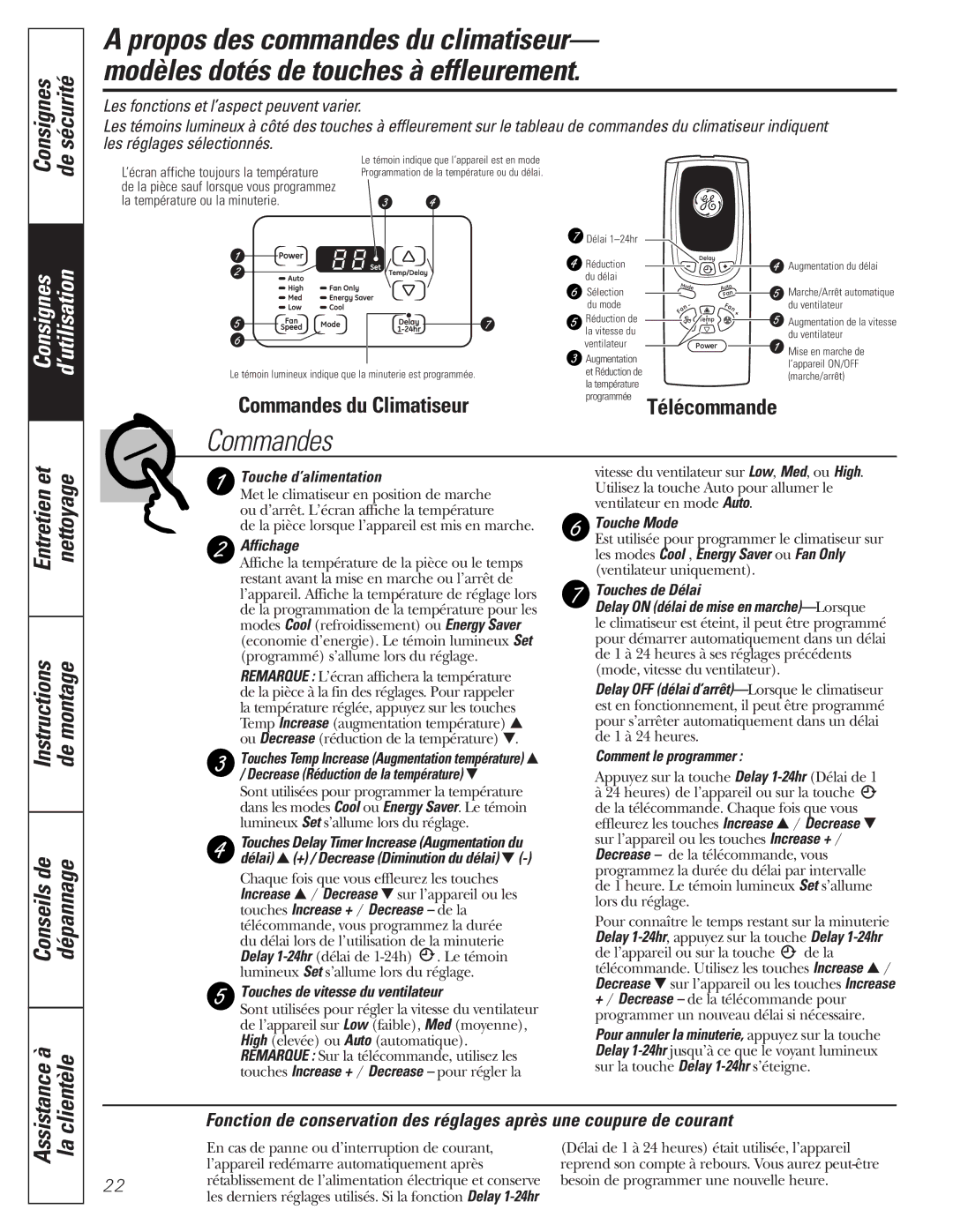 GE AEM10 owner manual Clientèle 