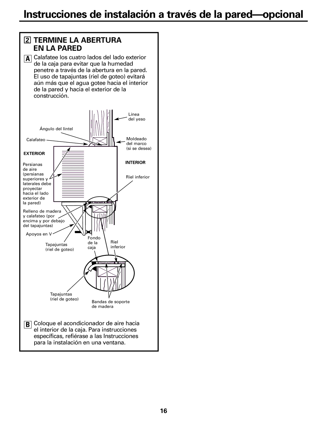 GE AEM25*, AEH25*, AEM18*, AEH18* installation instructions Termine LA Abertura EN LA Pared 